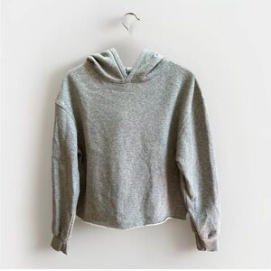 Art Class by Target Girls Cropped Gray Fleece Hooded Sweatshirt Size XXL (18)